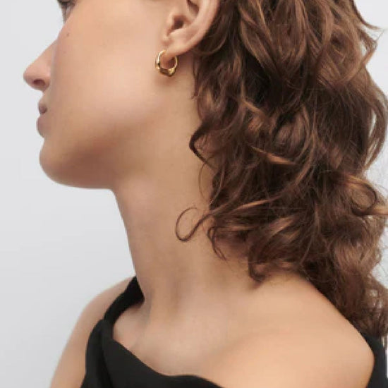 Orecchini donna PDPAOLA Mini Magma argento dorato design irregolare AR01-C27-U-3