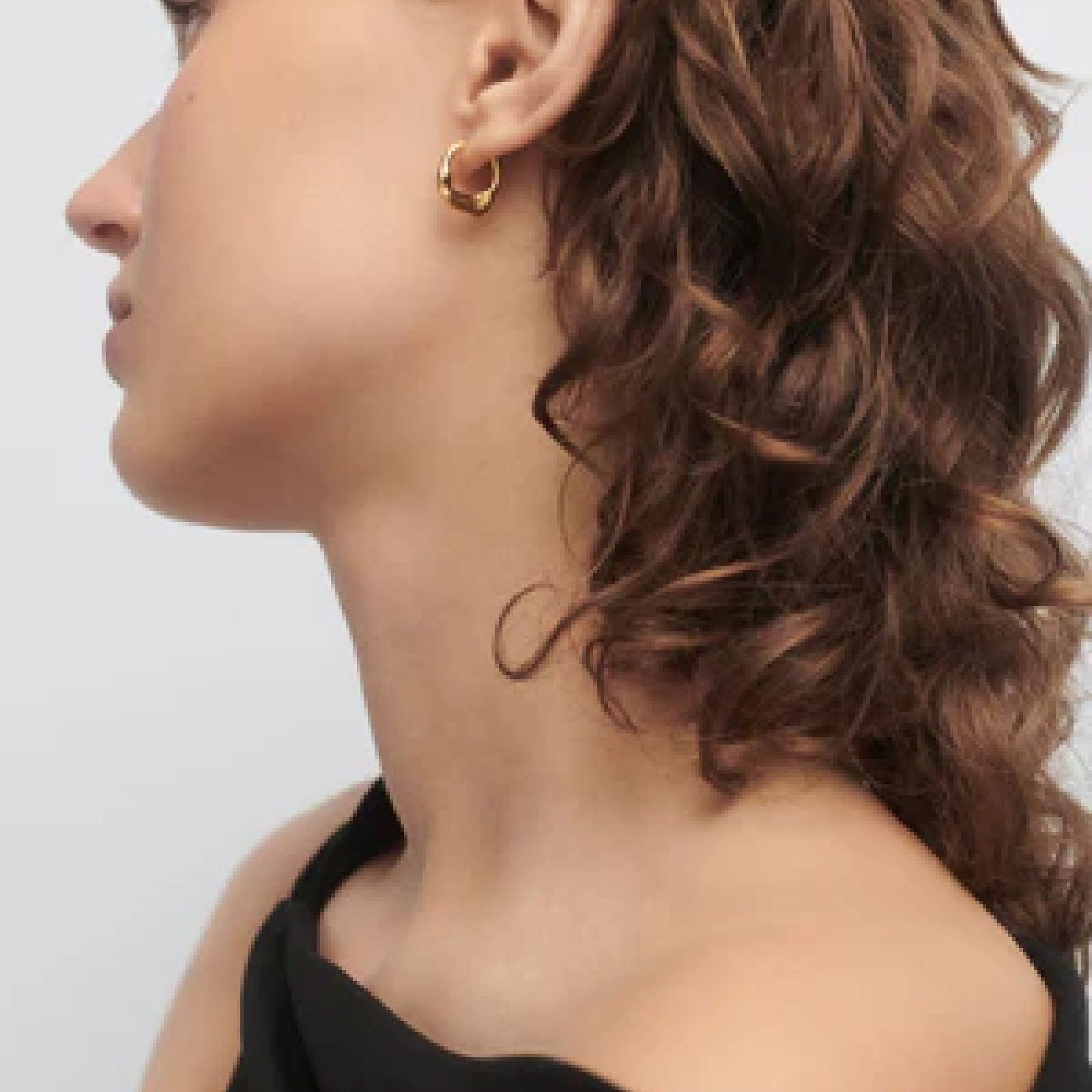 Orecchini donna PDPAOLA Mini Magma argento dorato design irregolare AR01-C27-U-3
