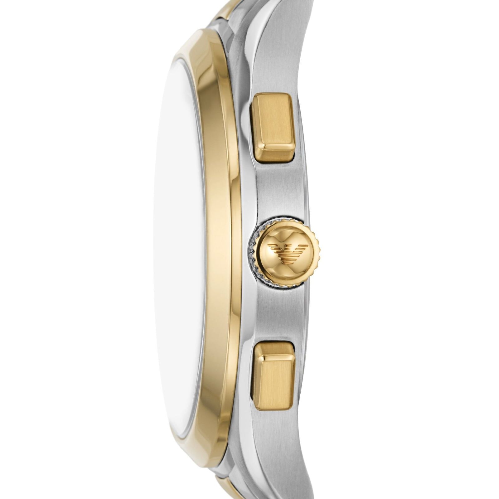 Orologio cronografo acciaio Emporio Armani uomo blu, oro, argento con datario AR11579-3