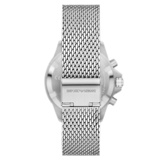 Orologio crono uomo Emporio Armani in acciaio mesh quadrante blu 43mm AR11587-2