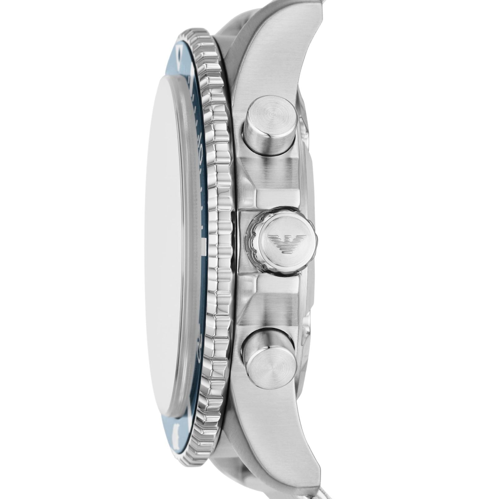 Orologio crono uomo Emporio Armani in acciaio mesh quadrante blu 43mm AR11587-3