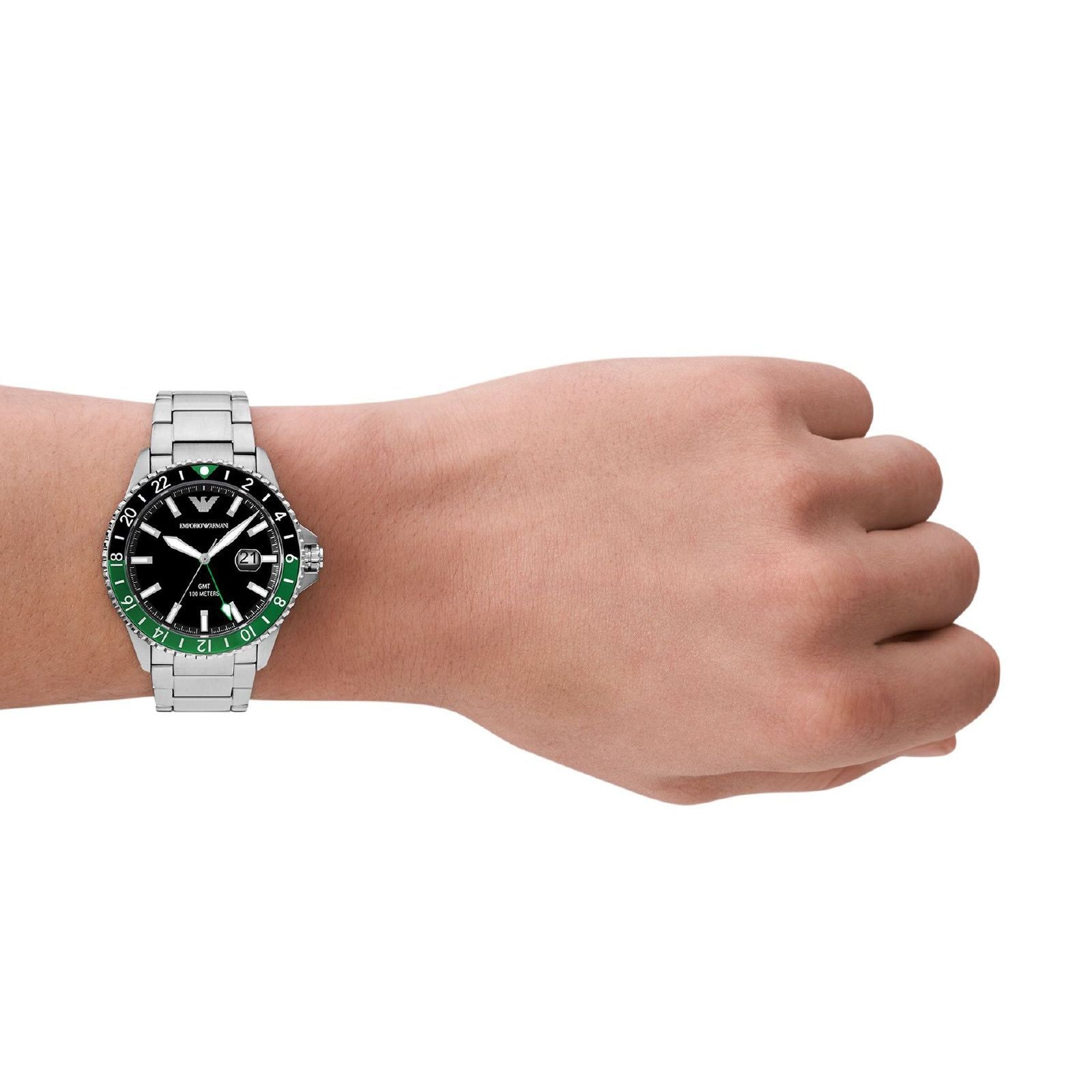 Orologio solo tempo uomo Emporio Armani acciaio quadrante verde 42mm AR11589-4