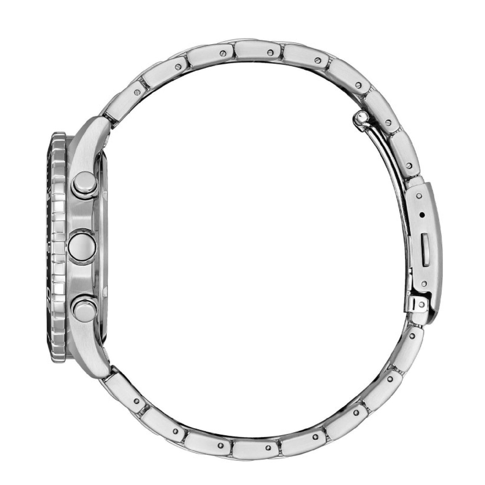 Orologio crono uomo Citizen Sporty in acciaio quadrante arancione lunetta nera 43mm AT2560-84X-3