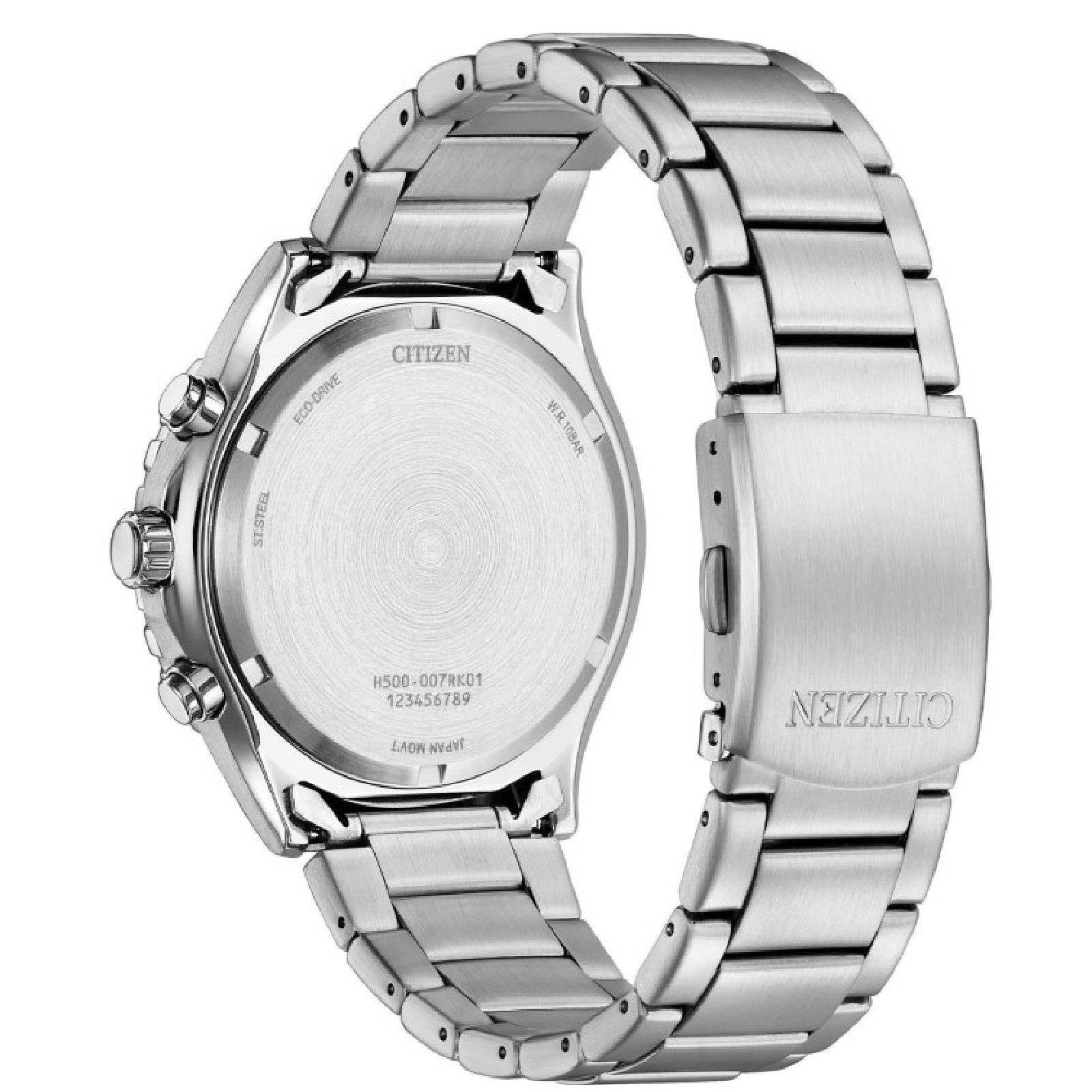 Orologio crono uomo Citizen Sporty in acciaio quadrante verde lunetta nera 43mm AT2561-81X-2