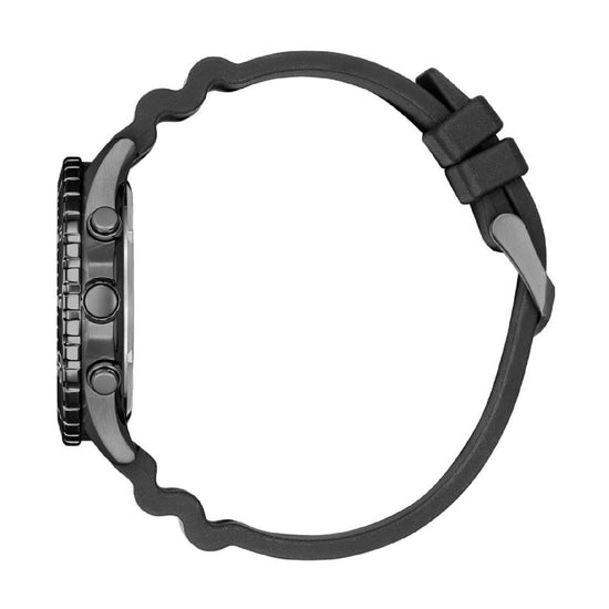 Orologio crono uomo Citizen Sporty in acciaio e pu nero con quadrante azzurro 43mm AT2567-18L-3