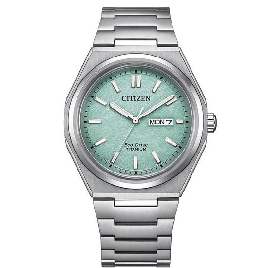 Orologio uomo Citizen in titanio quadrante turchese 40mm AW0130-85M-1