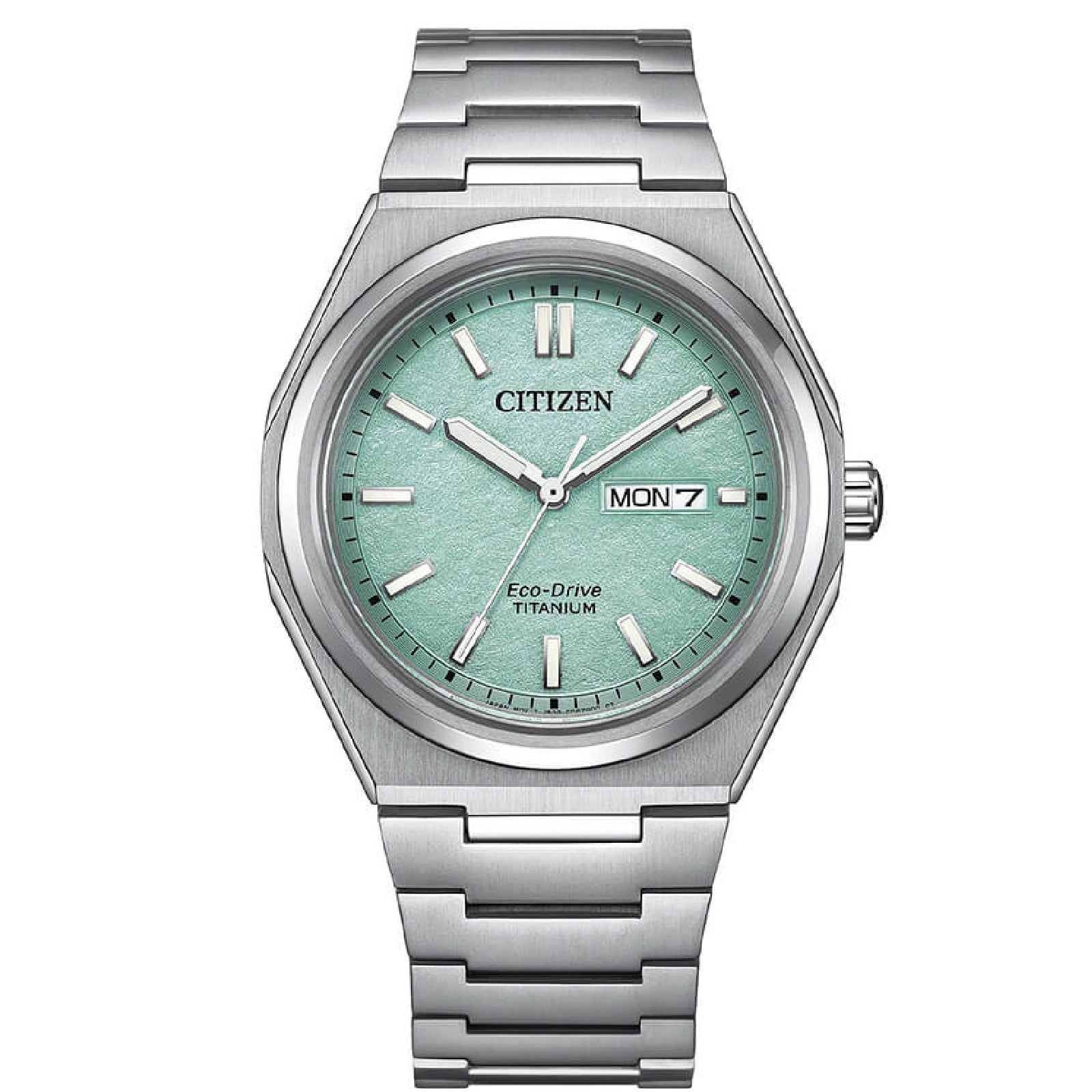 Orologio uomo Citizen in titanio quadrante turchese 40mm AW0130-85M-1