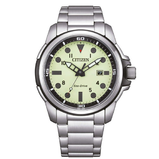 Orologio solo tempo uomo Citizen Sporty in acciaio con quadrante verde 44mm AW1800-89X-1