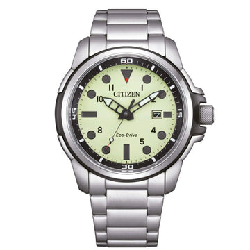 Orologio solo tempo uomo Citizen Sporty in acciaio con quadrante verde 44mm AW1800-89X-1