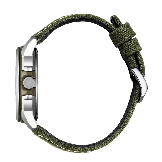 Orologio solo tempo uomo Citizen Sporty in acciaio e nylon verde khaki 44mm AW1801-19X-3