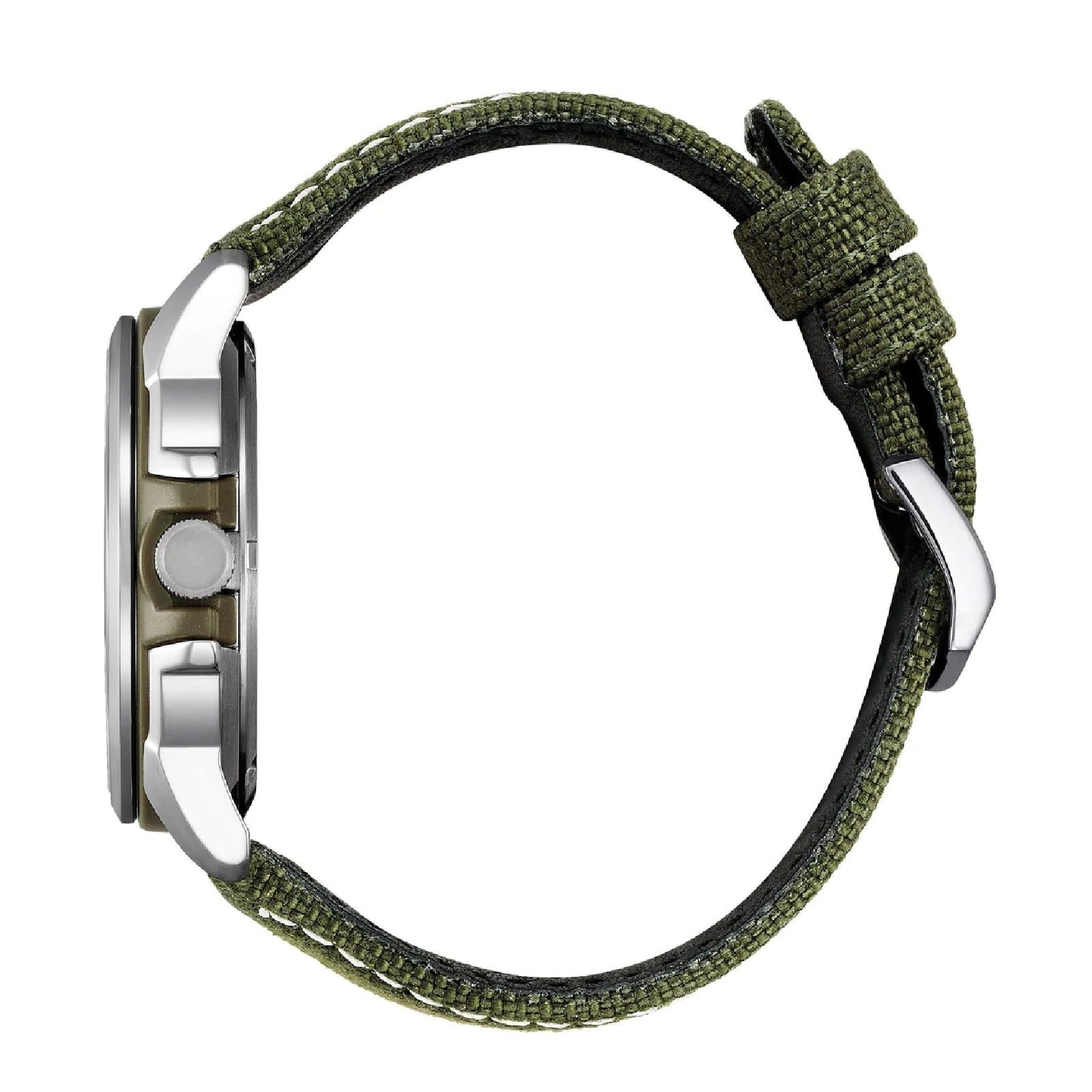Orologio solo tempo uomo Citizen Sporty in acciaio e nylon verde khaki 44mm AW1801-19X-3