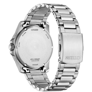 Orologio solo tempo da uomo Citizen Sporty con cassa 42 mm e bracciale in acciaio con quadrante blu a onde AW1810-85L