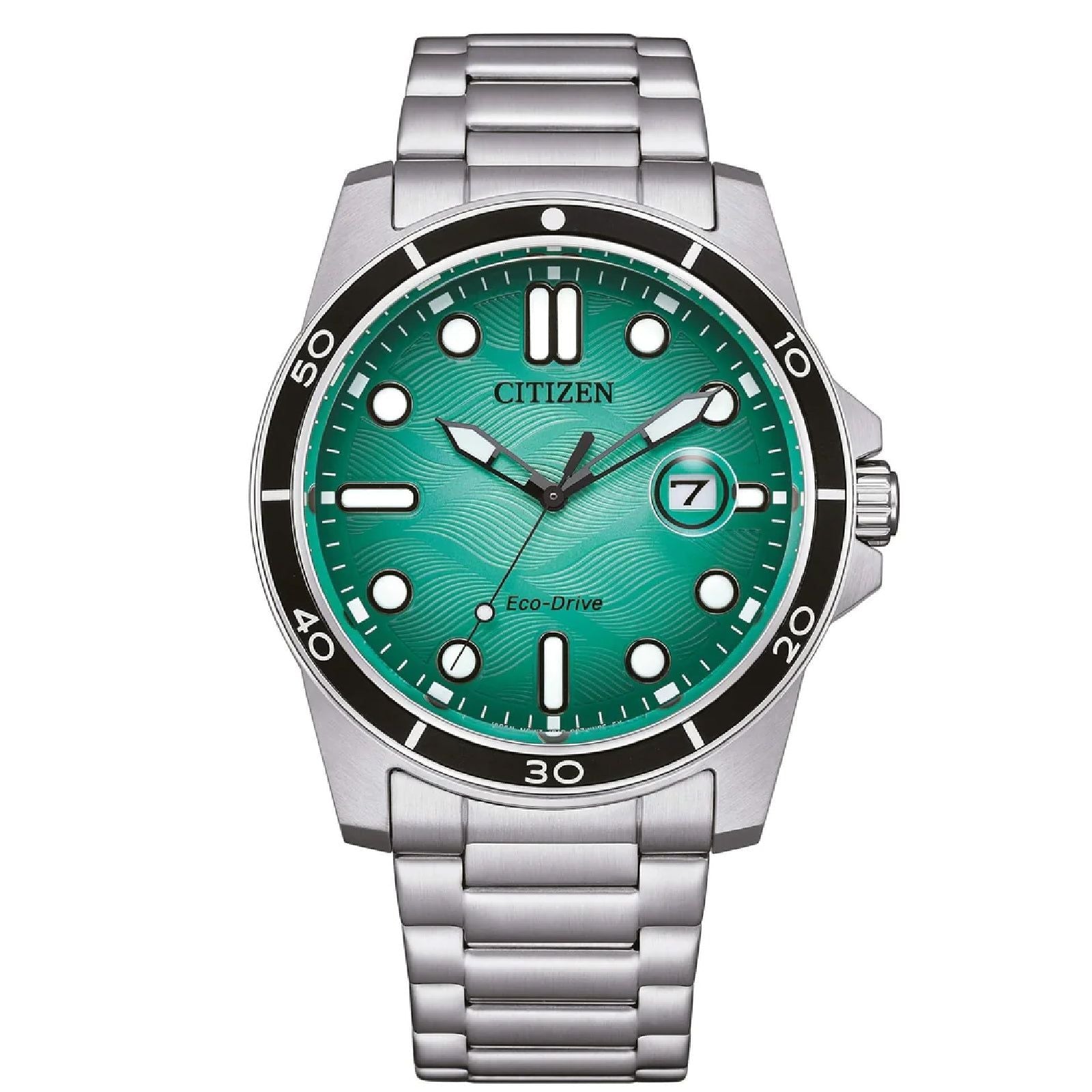 Orologio solo tempo uomo Citizen Sporty in acciaio con quadrante verde 42mm AW1816-89L-1