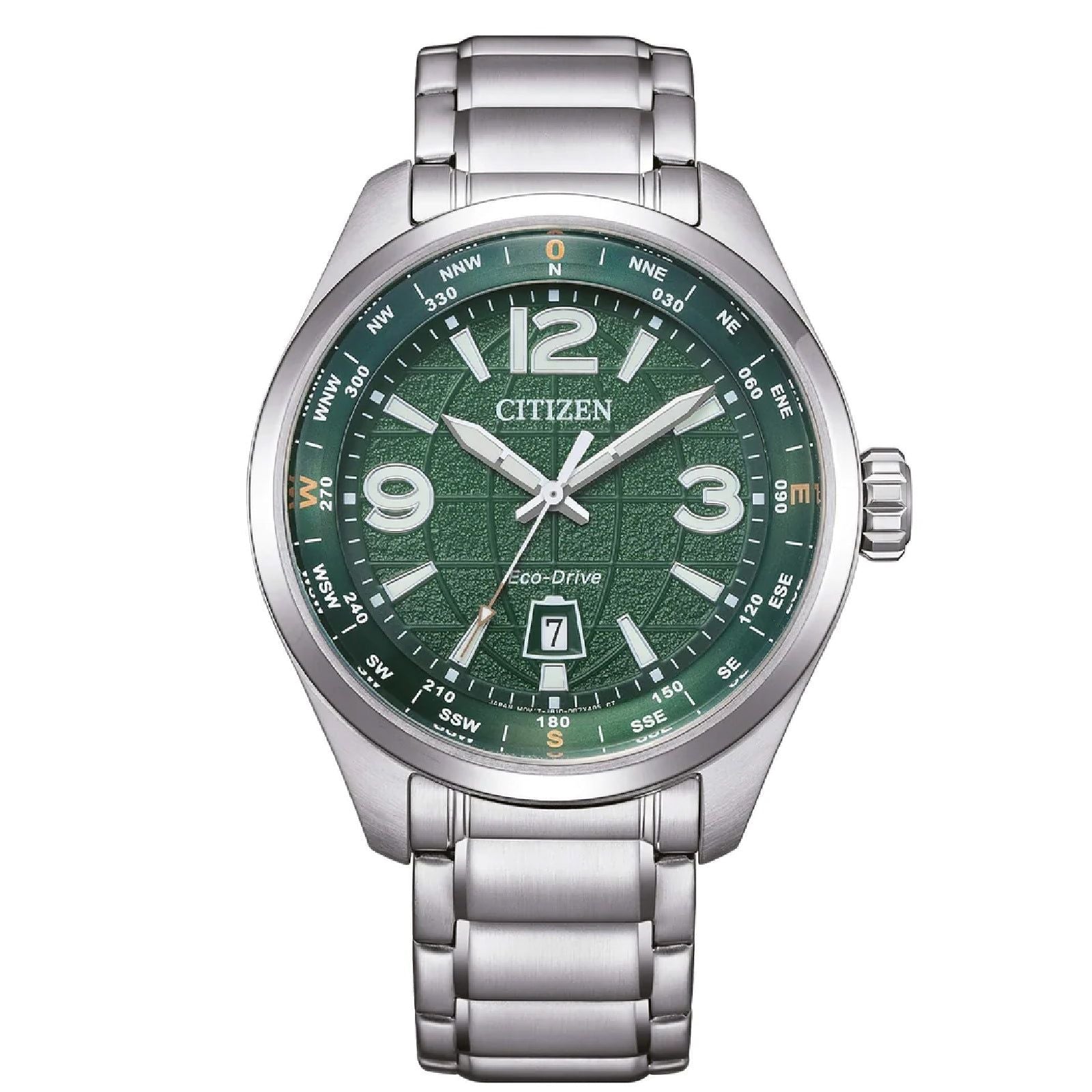 Orologio solo tempo uomo Citizen Outdoor in acciaio con quadrante verde 42,5mm AW1830-88X-1