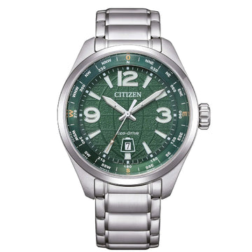 Orologio solo tempo uomo Citizen Outdoor in acciaio con quadrante verde 42,5mm AW1830-88X-1