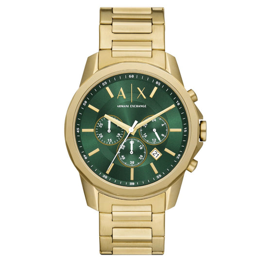 Orologio cronografo in acciaio Armani Exchange uomo oro e verde con datario AX1746-1