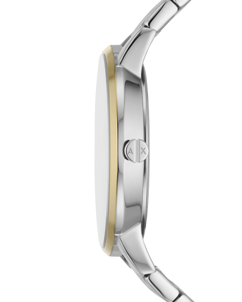 Orologio solo tempo in acciaio Armani Exchange da donna di colore argento e oro con quadrante di 36 mm AX5595