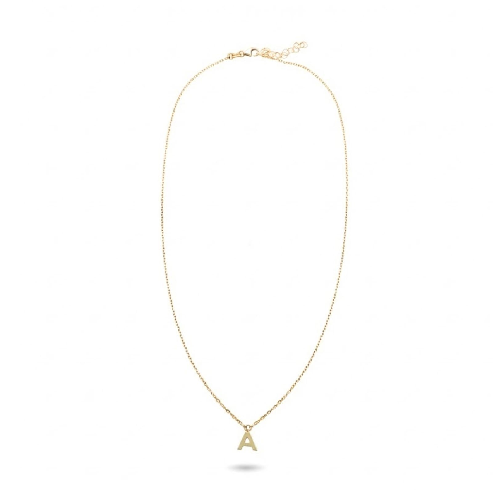 Collana Rubinia Filodamore in oro giallo 9kt con lettera A MISURA UNICA