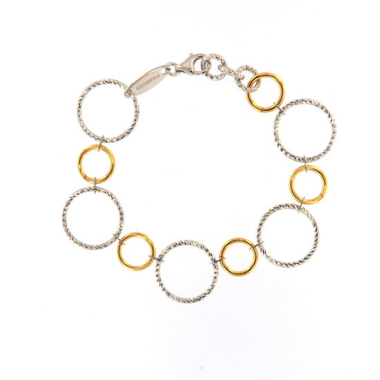 Bracciale Fraboso Incanto in argento bicolore con cerchi Regolabile 18,5-21,5 cm