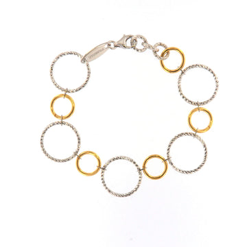 Bracciale Fraboso Incanto in argento bicolore con cerchi Regolabile 18,5-21,5 cm