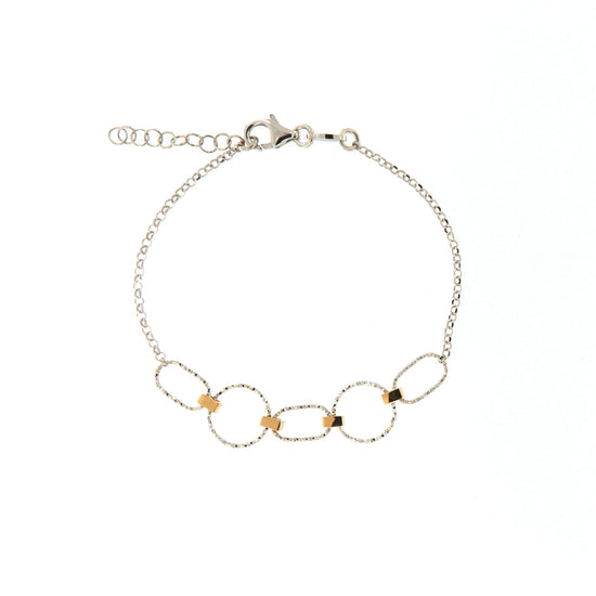 Bracciale catena Fraboso Urban in argento 925 con forme rotonde 21,5 cm