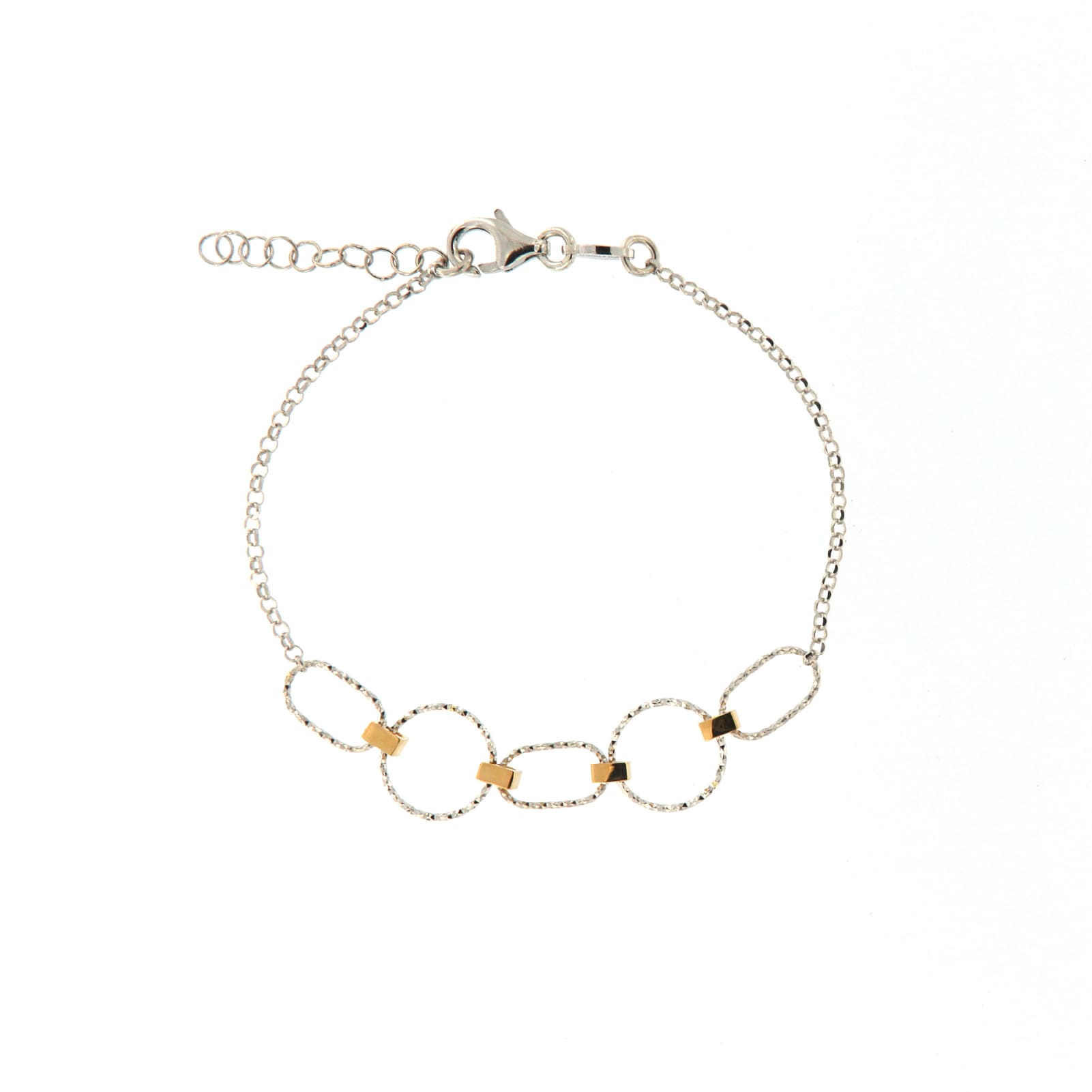 Bracciale catena Fraboso Urban in argento 925 con forme rotonde 21,5 cm