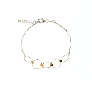 Bracciale catena Fraboso Urban in argento 925 con forme rotonde 21,5 cm
