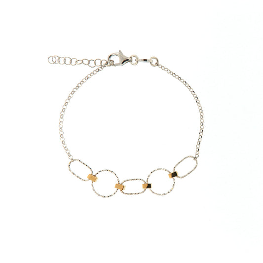 Bracciale catena Fraboso Urban in argento 925 con forme rotonde 21,5 cm