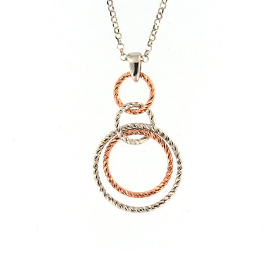 Collana girocollo da donna Fraboso in argento bicolor rosÃ© e rodio B.GR10690BC