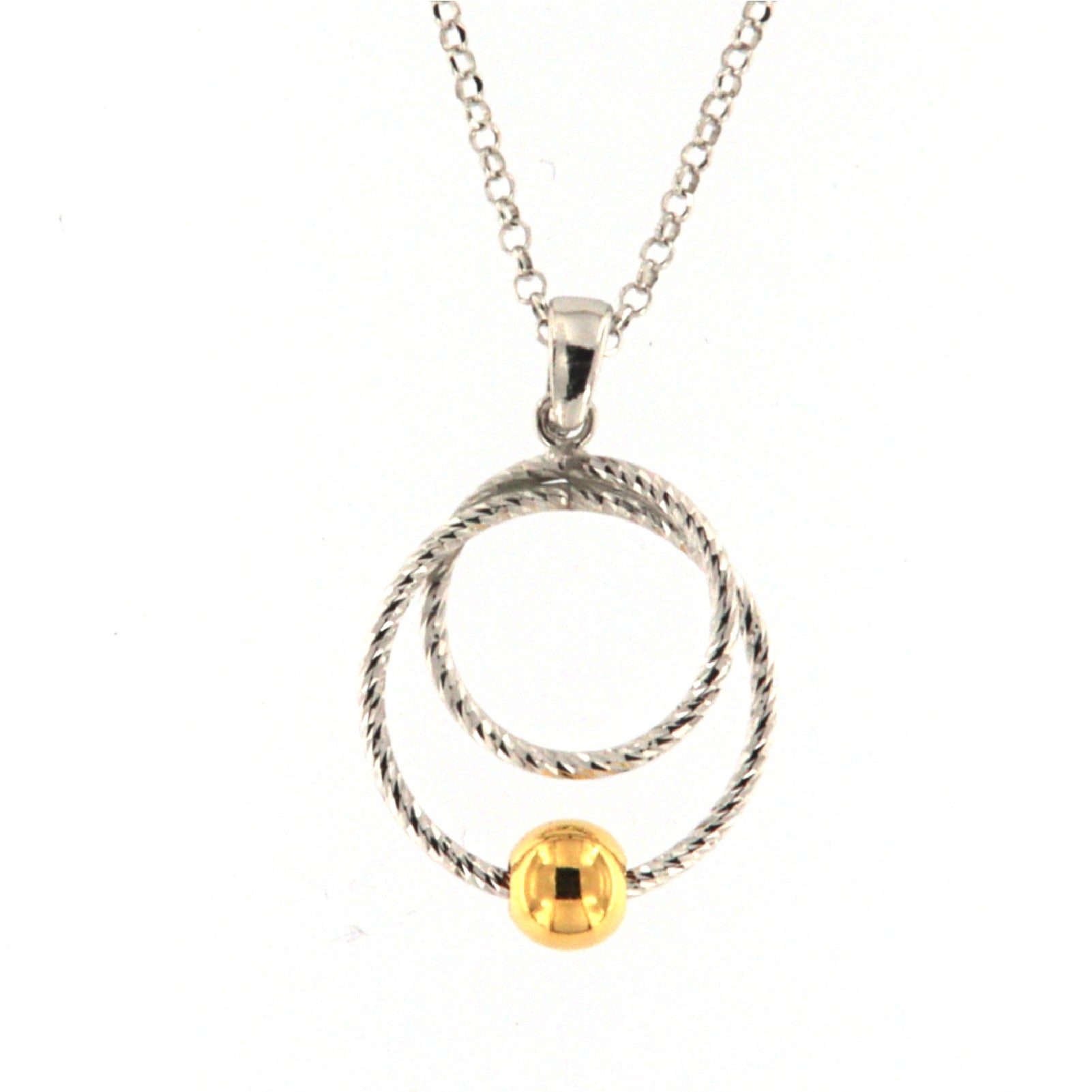 Collana da donna Fraboso in argento bicolor rosé ciondolo MISURA UNICA