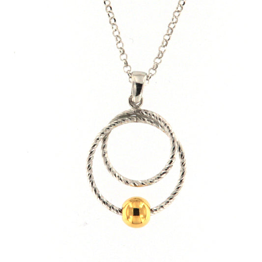 Collana da donna Fraboso in argento bicolor rosé ciondolo MISURA UNICA