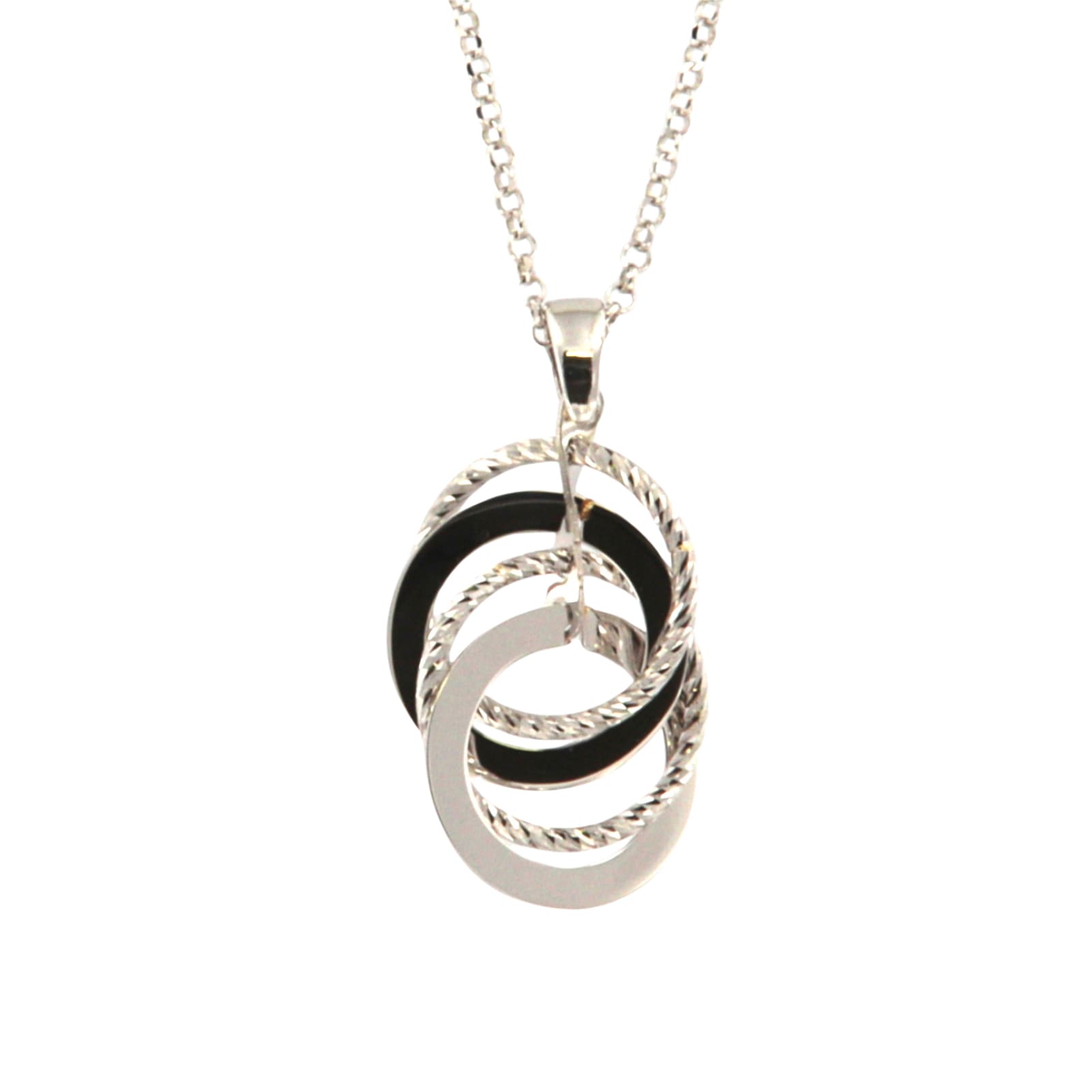 Collana Fraboso Dimensio in argento quattro cerchi pendenti MISURA UNICA