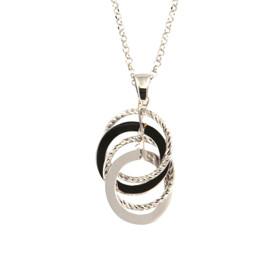 Collana Fraboso Dimensio in argento quattro cerchi pendenti MISURA UNICA