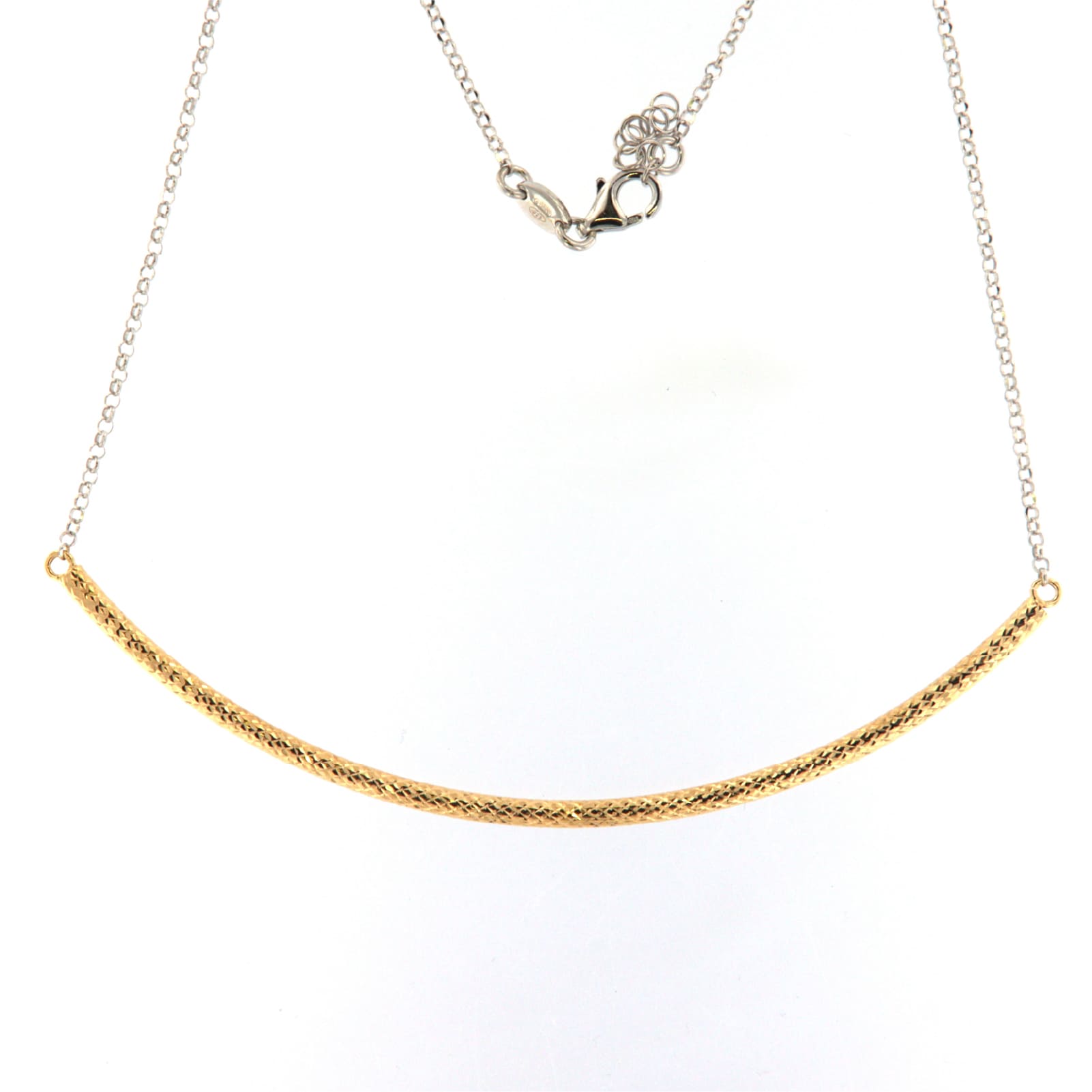 Collana Fraboso Sparta in argento decoro placcato oro giallo MISURA UNICA