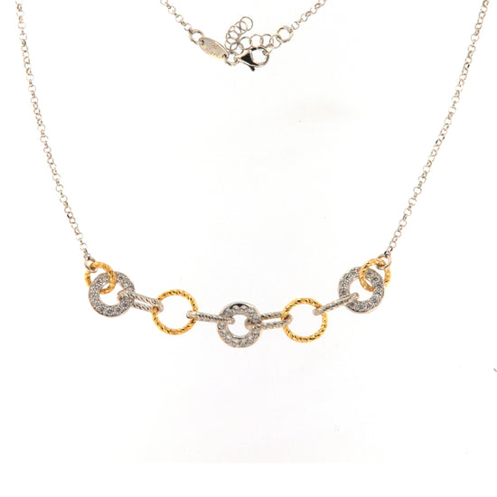 Collana da donna Fraboso in argento bicolor rosé elementi MISURA UNICA