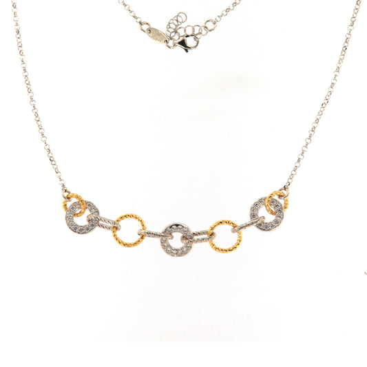 Collana da donna Fraboso in argento bicolor rosé elementi MISURA UNICA