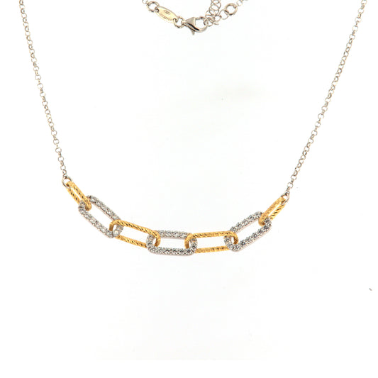 Collana da donna Fraboso in argento bicolor rosé centrale MISURA UNICA