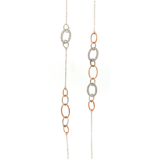 Collana lunga da donna Fraboso in argento bicolor rosé MISURA UNICA