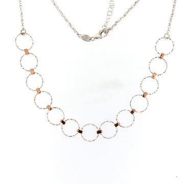Collana Fraboso Incanto in argento cerchi ed elementi rosé MISURA UNICA