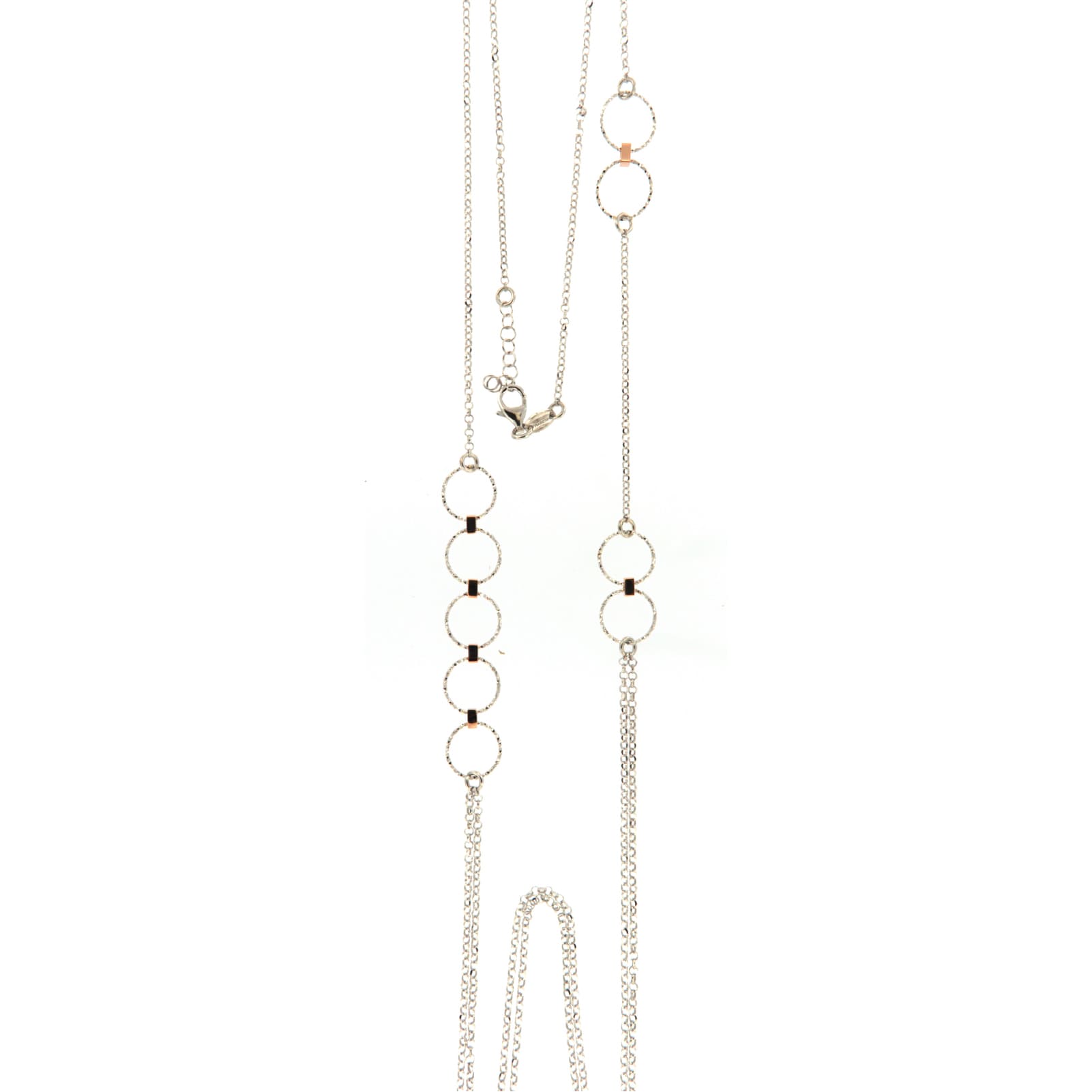 Collana lunga Fraboso Incanto in argento bicolore oro rosa MISURA UNICA
