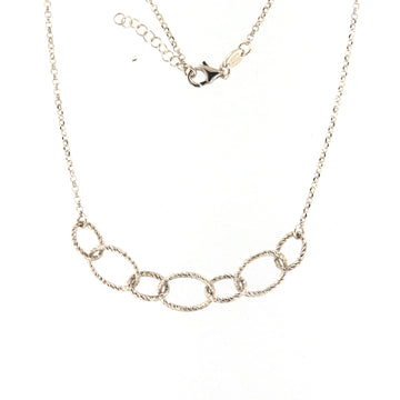 Collana girocollo Fraboso in argento rodiato con ovali MISURA UNICA