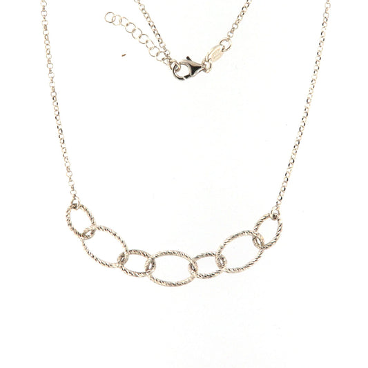 Collana girocollo Fraboso in argento rodiato con ovali MISURA UNICA