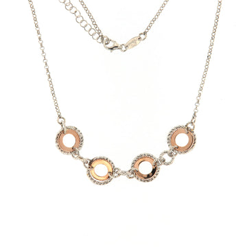 Collana girocollo Fraboso Elite in argento e oro rosa cerchi MISURA UNICA