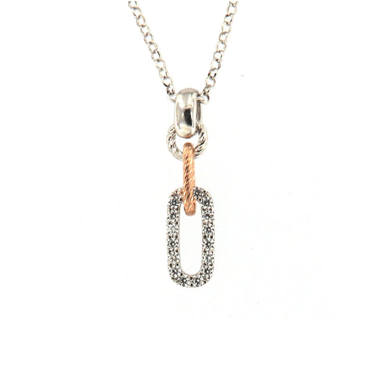Collana Fraboso Gemme in argento e pendente zirconi bianchi MISURA UNICA