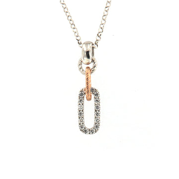 Collana Fraboso Gemme in argento e pendente zirconi bianchi MISURA UNICA