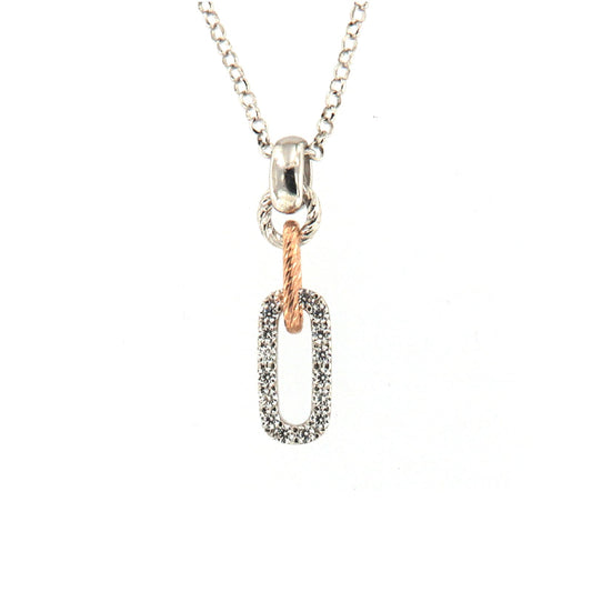 Collana Fraboso Gemme in argento e pendente zirconi bianchi MISURA UNICA