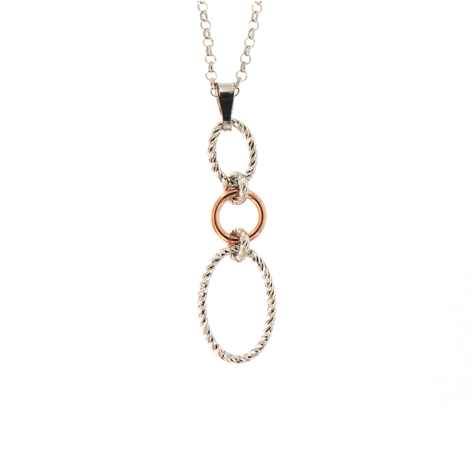 Collana girocollo Fraboso in argento 925 con pvd oro rosa donna MISURA UNICA