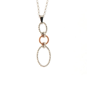 Collana girocollo Fraboso in argento 925 con pvd oro rosa donna MISURA UNICA