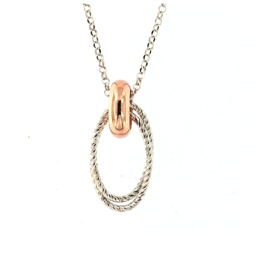 Collana Fraboso in argento 925 bicolore dettagli oro rosa donna MISURA UNICA