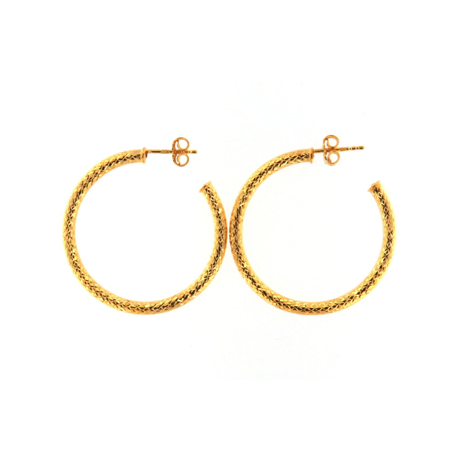 Orecchini a cerchio Fraboso Sparta in argento dorato MISURA UNICA